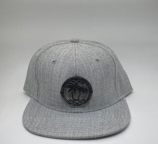 Gray Snapback Hat with Metal