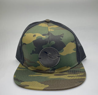 Camo Snapback Trucker Hat with Metal
