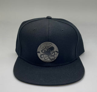 Black Snapback Hat with Metal
