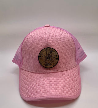 Pink Lauhala Trucker Hat
