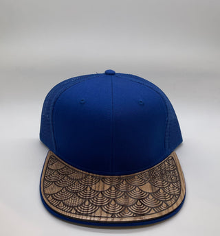 Blue Wood Bill Trucker Hat