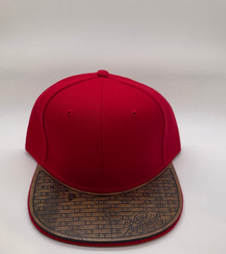 Red Snapback Wood Bill Hat