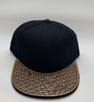 Black Snapback Wood Bill Hat