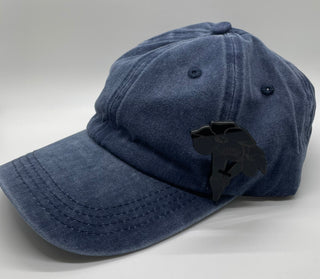 Blue Floppy Hat with Ponytail Holder